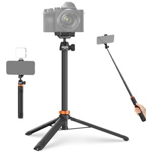 NEEWER 59" Selfie Stick Tripod Compatible with iPhone DLSR Canon Sony Camera, Small Metal Portable Travel Desk Stand with 360° Ball Head Cell Phone Holder Mount for Video Recording Filming, TS04 NEEWER 59" Selfie Stick Tripod Compatible with iPhone DLSR Canon Sony Camera, Small Metal Portable Travel Desk Stand with 360° Ball Head Cell Phone Holder Mount for Video Recording Filming, TS04