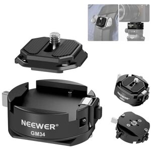 NEEWER GM34 Camera Quick Release Plate Kit, Quick Switch Auto Lock Square QR Mount Plate with Arca Type Clamp Base, Compatible with Arca Swiss Peak Design Capture V3 Camera Clip, Max Load 11lb/5kg NEEWER GM34 Camera Quick Release Plate Kit, Quick Switch Auto Lock Square QR Mount Plate with Arca Type Clamp Base, Compatible with Arca Swiss Peak Design Capture V3 Camera Clip, Max Load 11lb/5kg