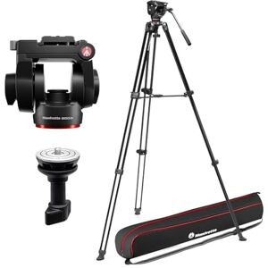 Manfrotto 500X Video Kit, Fluid Head and Aluminium Twin Leg Tripod, 5kg Payload, Flat Base, Mid-Level Spreader, Quick Release Plate, Vertical/Horizontal Shooting, for Mirrorless Cameras, Bag Included Manfrotto 500X Video Kit, Fluid Head and Aluminium Twin Leg Tripod, 5kg Payload, Flat Base, Mid-Level Spreader, Quick Release Plate, Vertical/Horizontal Shooting, for Mirrorless Cameras, Bag Included