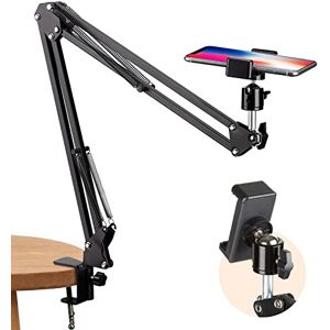 TARION Overhead Tripod Mount Articulating Arm Phone Holder Video Webcam Stand Lazy Arm Clamp Table Desktop Suspension Stand (Black) TARION Overhead Tripod Mount Articulating Arm Phone Holder Video Webcam Stand Lazy Arm Clamp Table Desktop Suspension Stand (Black)