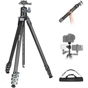 NEEWER 60.4" Travel Tripod Carbon Fiber with Detachable 360° Ball Head, Lightweight Video Camera Stand with Metal Quick Flip Buckle, Arca Type QR Plate Compatible with Peak Design Capture V3, LT36 NEEWER 60.4" Travel Tripod Carbon Fiber with Detachable 360° Ball Head, Lightweight Video Camera Stand with Metal Quick Flip Buckle, Arca Type QR Plate Compatible with Peak Design Capture V3, LT36