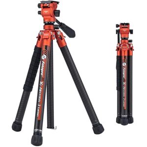 Fotopro X-Aircross 3 Lite Video 64 Inch Lightweight Travel Camera Tripod with Fluid Head 2.27lbs Portable Professional Video Travel Carbon Fiber Tripod for Camera DSLR Load up to 22lb Orange Fotopro X-Aircross 3 Lite Video 64 Inch Lightweight Travel Camera Tripod with Fluid Head 2.27lbs Portable Professional Video Travel Carbon Fiber Tripod for Camera DSLR Load up to 22lb Orange