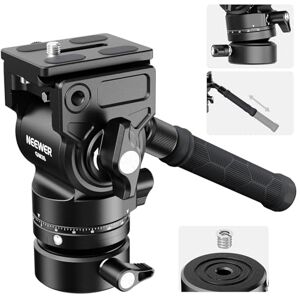 NEEWER Tripod Fluid Head with +/-7° Leveling Base (φ48mm), Metal Mini Pan Tilt Video Head Mount with Arca Type QR Plate, Telescopic Handle for Compact Video Camera DSLR Camera, Max Load 11lb/5kg, GM35 NEEWER Tripod Fluid Head with +/-7° Leveling Base (φ48mm), Metal Mini Pan Tilt Video Head Mount with Arca Type QR Plate, Telescopic Handle for Compact Video Camera DSLR Camera, Max Load 11lb/5kg, GM35