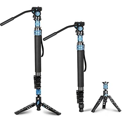 Sirui P-424FS Camera Monopod for Photography, 168cm Carbon Fibre Camera Monopod with Removable Tripod Stand Base, with VA-5 Fluid Head for DSLR, Video Camcorder, Max Load 12kg Sirui P-424FS Camera Monopod for Photography, 168cm Carbon Fibre Camera Monopod with Removable Tripod Stand Base, with VA-5 Fluid Head for DSLR, Video Camcorder, Max Load 12kg
