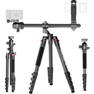 NEEWER BASICS 64.5" Horizontal Overhead Tripod Monopod for Dual Camera Aluminum Travel DSLR Camcorder Stand with Cell Phone Holder Compatible with Phone for Video Recording, 22lb/10kg Load, TP66 NEEWER BASICS 64.5" Horizontal Overhead Tripod Monopod for Dual Camera Aluminum Travel DSLR Camcorder Stand with Cell Phone Holder Compatible with Phone for Video Recording, 22lb/10kg Load, TP66