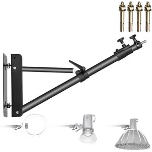 NEEWER Wall Mounted Boom Arm with Triangle Base for Photography Studio Video Strobe Light Monolight Softbox Umbrella Reflector, 180 Degree Rotation, Max Length 66.5 Inches/169 cm (Black) NEEWER Wall Mounted Boom Arm with Triangle Base for Photography Studio Video Strobe Light Monolight Softbox Umbrella Reflector, 180 Degree Rotation, Max Length 66.5 Inches/169 cm (Black)