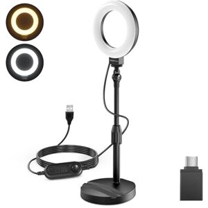 NEEWER BASICS 5"/13cm Desk Ring Light with Stand, Phone Holder Base, 10W LED Selfie Light Compatible with iPhone for Video Recording Laptop Webcam Zoom Video Conference Lighting Makeup, Black BR60 NEEWER BASICS 5"/13cm Desk Ring Light with Stand, Phone Holder Base, 10W LED Selfie Light Compatible with iPhone for Video Recording Laptop Webcam Zoom Video Conference Lighting Makeup, Black BR60