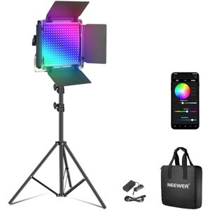 NEEWER Upgraded RGB LED Studio Video Light with Tripod Stand, App Control 50W 7000Lx CRI97+ 3200-5600K Dimmable Panel Key Lighting Kit for Game Streaming YouTube Recording Photography, RGB660 PRO II NEEWER Upgraded RGB LED Studio Video Light with Tripod Stand, App Control 50W 7000Lx CRI97+ 3200-5600K Dimmable Panel Key Lighting Kit for Game Streaming YouTube Recording Photography, RGB660 PRO II