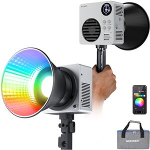 NEEWER HB80C RGBWW LED Video Light with Built-in 72Wh Battery & 100W PD Fast Charging, 80W Mini RGB COB Continuous Output Lighting Bowens Mount Handheld Spotlight 2500K-7500K, 10400lux/m, 18 Effects NEEWER HB80C RGBWW LED Video Light with Built-in 72Wh Battery & 100W PD Fast Charging, 80W Mini RGB COB Continuous Output Lighting Bowens Mount Handheld Spotlight 2500K-7500K, 10400lux/m, 18 Effects