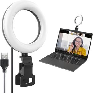 Rawrr Selfie Light with 5 Inch Selfie Light Laptop, Ring Light, 5 Brightness Levels, Colour Temperature Range 2500K-7000K, for Selfie Video Conference Streaming Makeup Vlog YouTube TikTok Rawrr Selfie Light with 5 Inch Selfie Light Laptop, Ring Light, 5 Brightness Levels, Colour Temperature Range 2500K-7000K, for Selfie Video Conference Streaming Makeup Vlog YouTube TikTok