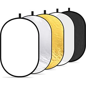 NEEWER 24"x36"/60x90cm Light Reflectors for Photography, Portable 5 in 1 Collapsible Multi Disc with Bag Translucent, Silver, Gold, Black, White Diffuser for Studio and Outdoor Lighting NEEWER 24"x36"/60x90cm Light Reflectors for Photography, Portable 5 in 1 Collapsible Multi Disc with Bag Translucent, Silver, Gold, Black, White Diffuser for Studio and Outdoor Lighting