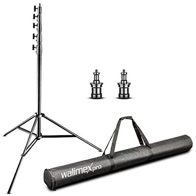 Walimex Pro AIR Jumbo 600 lamp stand 600cm air-damped light stand aluminum 6m max height 22.5 kg load capacity, stable & comfortable light stand for film photography studio outdoor, with bag Walimex Pro AIR Jumbo 600 lamp stand 600cm air-damped light stand aluminum 6m max height 22.5 kg load capacity, stable & comfortable light stand for film photography studio outdoor, with bag
