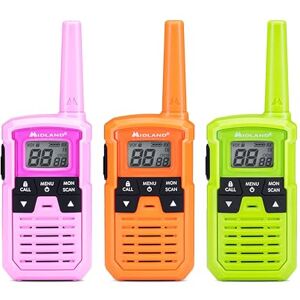 Midland - XT10 PRO Walkie Talkies for Family Multicolor, 3 Transceiver Radios for Families Outdoor & Camping Games 16 PMR446 Channels License-Free 20H/4km, 38 CTCSS Tones, VOX SCAN Call AAA Batteries Midland - XT10 PRO Walkie Talkies for Family Multicolor, 3 Transceiver Radios for Families Outdoor & Camping Games 16 PMR446 Channels License-Free 20H/4km, 38 CTCSS Tones, VOX SCAN Call AAA Batteries
