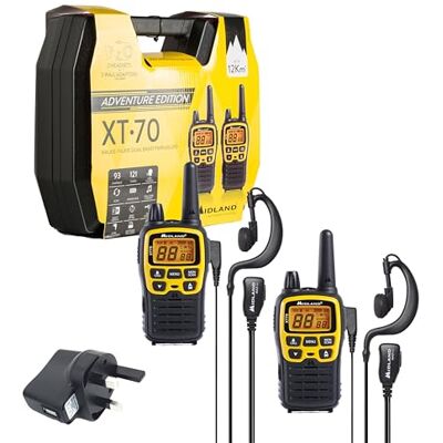 Midland XT70 Two-Way Radio - Lightweight, Waterproof, 12km Range Midland XT70 Two-Way Radio - Lightweight, Waterproof, 12km Range