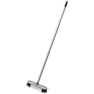 Addis Indoor Plastic Sweeping broom with Soft Nylon bristles & 3pcs easy assemble Metal handle, Metallic Grey Addis Indoor Plastic Sweeping broom with Soft Nylon bristles & 3pcs easy assemble Metal handle, Metallic Grey