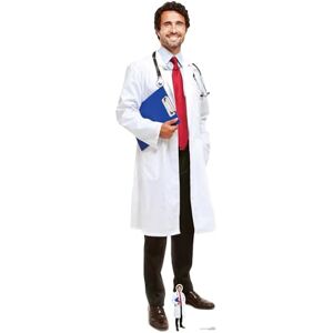 STAR CUTOUTS Ltd SC1584 Male Doctor Lifesize Cardboard Cutout/Display/Medical Professional Height 186cm Width 59cm, Solid, Multicolour, Regular STAR CUTOUTS Ltd SC1584 Male Doctor Lifesize Cardboard Cutout/Display/Medical Professional Height 186cm Width 59cm, Solid, Multicolour, Regular