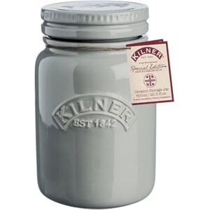 Kilner 0.6 Litre Morning Mist Push Top Stoneware Storage Jar Kilner 0.6 Litre Morning Mist Push Top Stoneware Storage Jar