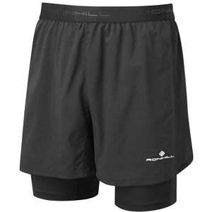 Ronhill Running, Men's Tech 5" Twin Short, All Black, S Ronhill Running, Men's Tech 5" Twin Short, All Black, S