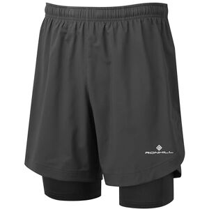 Ronhill Running, Men's Tech 7" Twin Short, All Black with Reflect, Size S Ronhill Running, Men's Tech 7" Twin Short, All Black with Reflect, Size S