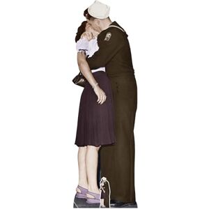 STAR CUTOUTS SC1543 Victory VE Day Kissing Couple Colour Lifesize Cardboard Cutout Ideal for Displays, Events & VE Day Celebrations Height 184cm Width 58cm STAR CUTOUTS SC1543 Victory VE Day Kissing Couple Colour Lifesize Cardboard Cutout Ideal for Displays, Events & VE Day Celebrations Height 184cm Width 58cm