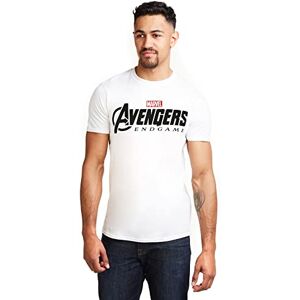 Marvel Men's Avengers Endgame Logo T-Shirt, White, Small Marvel Men's Avengers Endgame Logo T-Shirt, White, Small