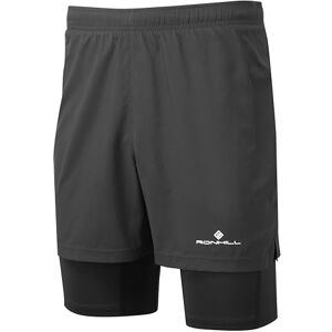 Ronhill Running, Men's Core Twin 2in1 Short, All Black with Reflect, Size S Ronhill Running, Men's Core Twin 2in1 Short, All Black with Reflect, Size S