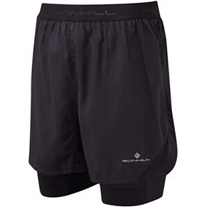 Ronhill , Men's Tech Revive 5" Twin Short, All Black, S Ronhill , Men's Tech Revive 5" Twin Short, All Black, S