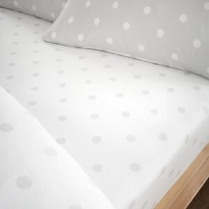 Catherine Lansfield Brushed Polka Dot Cotton King Fitted Sheet Grey Catherine Lansfield Brushed Polka Dot Cotton King Fitted Sheet Grey
