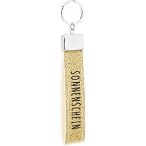 Depesche 4298-028 Loops Felt Keyring with Engraved Metal End and Iconic Print Sunshine Gold Approx. 16.8 x 3 x 0.5 cm Depesche 4298-028 Loops Felt Keyring with Engraved Metal End and Iconic Print Sunshine Gold Approx. 16.8 x 3 x 0.5 cm