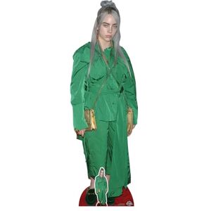 STAR CUTOUTS CS804 Billie Eilish Green Suit Gold Bag Lifesize Cardboard Cutout with Free Mini Table Top Standee Height 161cm, Multicolour STAR CUTOUTS CS804 Billie Eilish Green Suit Gold Bag Lifesize Cardboard Cutout with Free Mini Table Top Standee Height 161cm, Multicolour