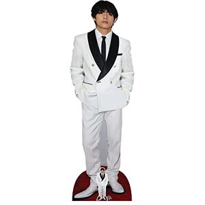 STAR CUTOUTS CS972 V Bangtan Boys White Jacket Black Collar Kim Tae-hyung Lifesize Cardboard Cutout With Free Mini STAR CUTOUTS CS972 V Bangtan Boys White Jacket Black Collar Kim Tae-hyung Lifesize Cardboard Cutout With Free Mini