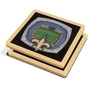 YouTheFan NFL New Orleans Saints Unisex NFL 3D StadiumView Coaster, Team Color, 4" x 4" x .3125 YouTheFan NFL New Orleans Saints Unisex NFL 3D StadiumView Coaster, Team Color, 4" x 4" x .3125
