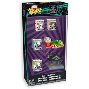Funko Bitty POP! Starter Set: Disney The Nightmare Before Christmas TNBC 4 Mini Figures Town Ride 6 Pieces Jack Sally Zero Collectable Vinyl Figure Gift Idea Funko Bitty POP! Starter Set: Disney The Nightmare Before Christmas TNBC 4 Mini Figures Town Ride 6 Pieces Jack Sally Zero Collectable Vinyl Figure Gift Idea