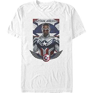 Marvel Winter Soldier-Falcon in Flight Organic Short Sleeve T-Shirt, White, S Marvel Winter Soldier-Falcon in Flight Organic Short Sleeve T-Shirt, White, S