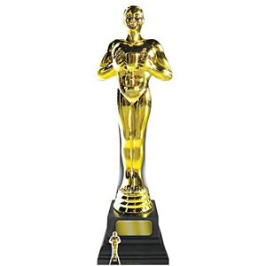 STAR CUTOUTS SC1421 Gold Statue Lifesize Trophy Cardboard Cutout Ideal for Awards Ceromonies, VIP and Hollywood Parties and Events STAR CUTOUTS SC1421 Gold Statue Lifesize Trophy Cardboard Cutout Ideal for Awards Ceromonies, VIP and Hollywood Parties and Events