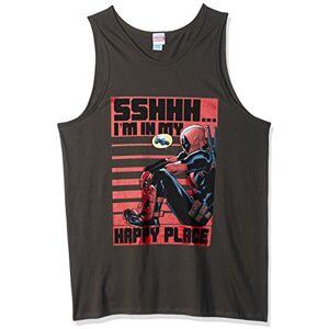Marvel Press Marvel Men's Official Happy Deadpool Tank Top Shirt, Charcoal, Medium Marvel Press Marvel Men's Official Happy Deadpool Tank Top Shirt, Charcoal, Medium