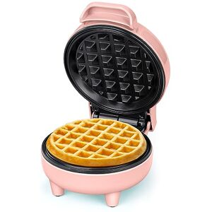 SNAILAR Mini Waffle Maker, 550W Waffle Iron, Ready Indicator Light, Non Stick Coating, Cool Touch Handle, Compact Size, Pink SNAILAR Mini Waffle Maker, 550W Waffle Iron, Ready Indicator Light, Non Stick Coating, Cool Touch Handle, Compact Size, Pink