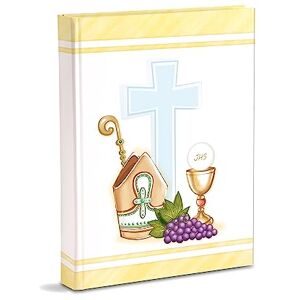 Mareli Photo Album Communion and Confirmation 23 x 30 cm 60 White Pages in Thick and Durable Cardboard Intervaled with Pergamin, Symbols Mareli Photo Album Communion and Confirmation 23 x 30 cm 60 White Pages in Thick and Durable Cardboard Intervaled with Pergamin, Symbols