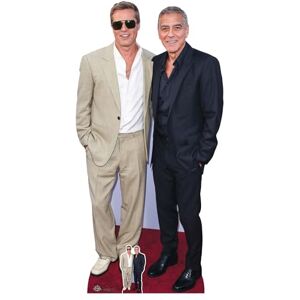 STAR CUTOUTS CS1215 Brad Pitt and George Clooney Height 185cm Lifesize Cardboard Cut Out With Mini Ideal for Celebrity Theme, Television & Movie Fans, Birthdays & VIP Events STAR CUTOUTS CS1215 Brad Pitt and George Clooney Height 185cm Lifesize Cardboard Cut Out With Mini Ideal for Celebrity Theme, Television & Movie Fans, Birthdays & VIP Events