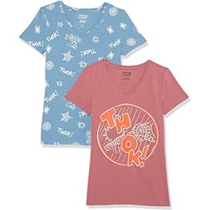 Amazon Essentials Disney Marvel Star Wars Princess Women's Classic-Fit Short-Sleeve V-Neck T-Shirt, Pack of 2, Spider-Man Thok, L Amazon Essentials Disney Marvel Star Wars Princess Women's Classic-Fit Short-Sleeve V-Neck T-Shirt, Pack of 2, Spider-Man Thok, L