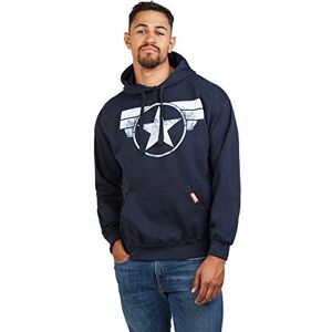 Marvel Men's Captain America Cap Logo Hoodie, Navy Blue, L UK Marvel Men's Captain America Cap Logo Hoodie, Navy Blue, L UK