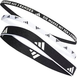 adidas Unisex Multiple Width Training Headbands 3 Per Pack, Black/White, M adidas Unisex Multiple Width Training Headbands 3 Per Pack, Black/White, M
