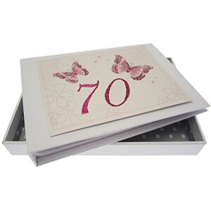 WHITE COTTON CARDS , 70th Birthday, Tiny Album, Butterflies,Medium WHITE COTTON CARDS , 70th Birthday, Tiny Album, Butterflies,Medium