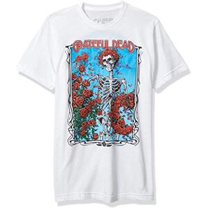 Liquid Blue Unisex's Grateful Dead Bertha Wheel and Roses Short Sleeve Tee T-Shirt, White, XL Liquid Blue Unisex's Grateful Dead Bertha Wheel and Roses Short Sleeve Tee T-Shirt, White, XL