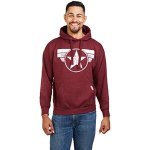 Marvel Men's Captain America Cap Logo Hoodie, Burgundy Red, S UK Marvel Men's Captain America Cap Logo Hoodie, Burgundy Red, S UK