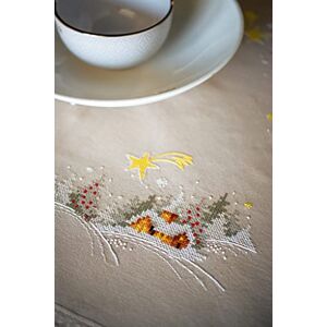Vervaco Cross Stitch Kit Winter Landscape with Star, 80 x 80 cm, for Adults, Unisex, Classic, All Year Round, Not Foldable Vervaco Cross Stitch Kit Winter Landscape with Star, 80 x 80 cm, for Adults, Unisex, Classic, All Year Round, Not Foldable