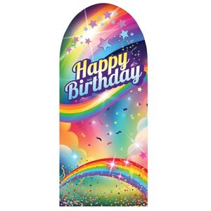 STAR CUTOUTS SC4615 Rainbow Birthday Backdrop Sailboard Cardboard Cut Out Height 185cm STAR CUTOUTS SC4615 Rainbow Birthday Backdrop Sailboard Cardboard Cut Out Height 185cm