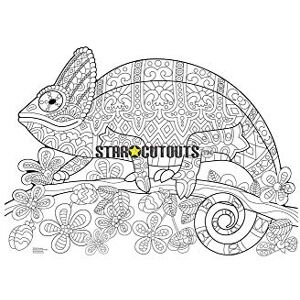 STAR CUTOUTS SCC014 Chameleon Relax Colour Craft & Keep Cardboard Cutout/Standee/Standup, Solid, Multicolour, Regular STAR CUTOUTS SCC014 Chameleon Relax Colour Craft & Keep Cardboard Cutout/Standee/Standup, Solid, Multicolour, Regular