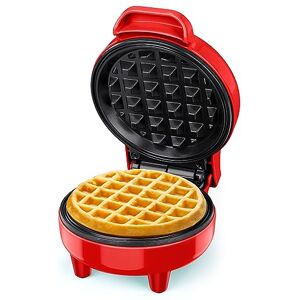 SNAILAR Mini Waffle Maker, 550W Waffle Iron, Ready Indicator Light, Non Stick Coating, Cool Touch Handle, Compact Size, Red SNAILAR Mini Waffle Maker, 550W Waffle Iron, Ready Indicator Light, Non Stick Coating, Cool Touch Handle, Compact Size, Red
