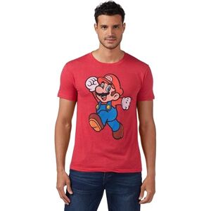 Nintendo Men's Super Mario Jump Pose T-Shirt, Red Heather, Large Nintendo Men's Super Mario Jump Pose T-Shirt, Red Heather, Large